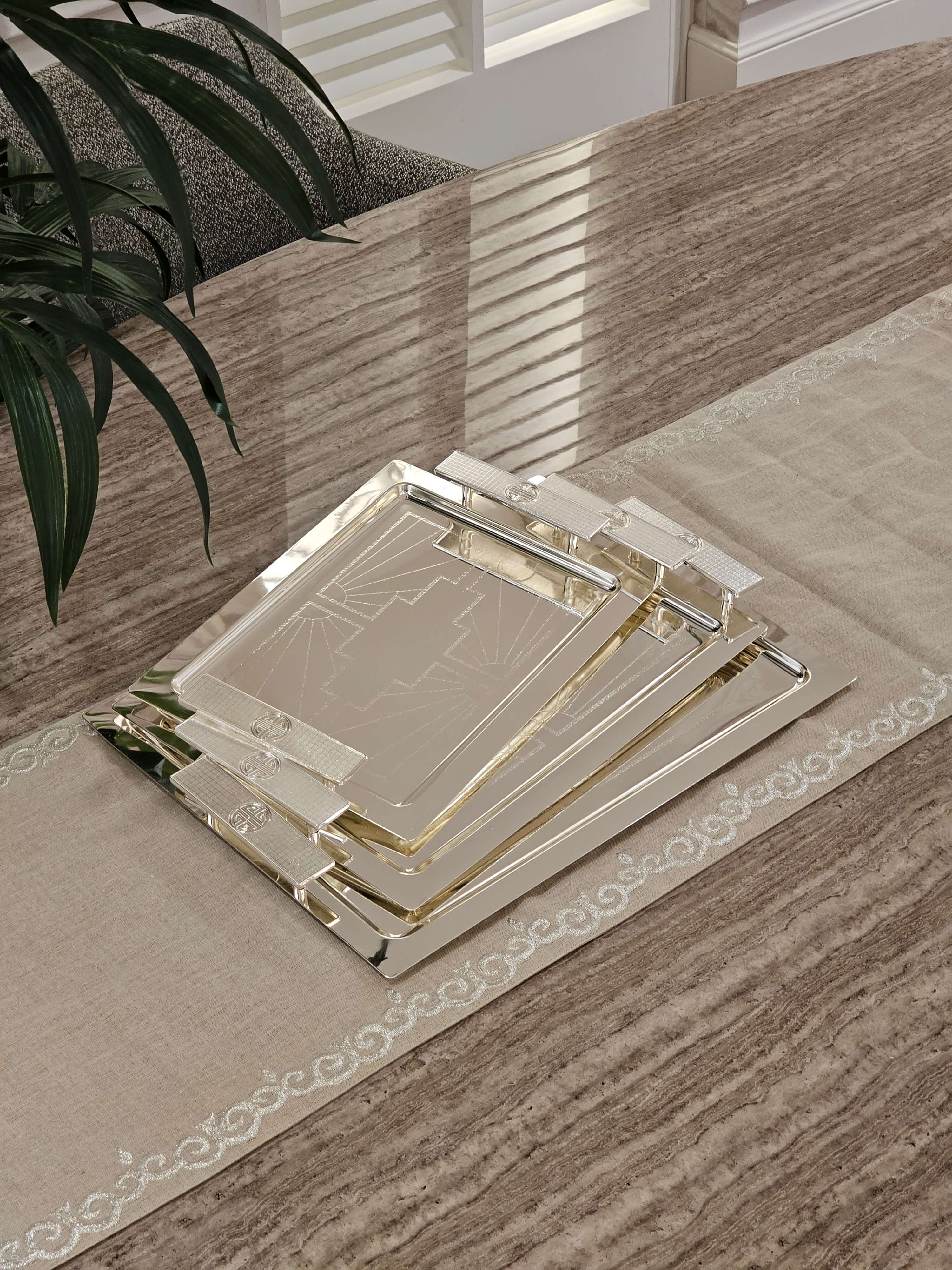 طقم صواني ستيل Serving Tray TR-555-S